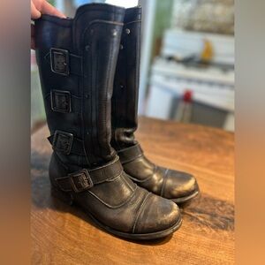 BX by Bronx Leather Moto Boots